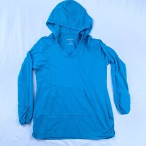 Blue V-Neck Hoodie Sweater